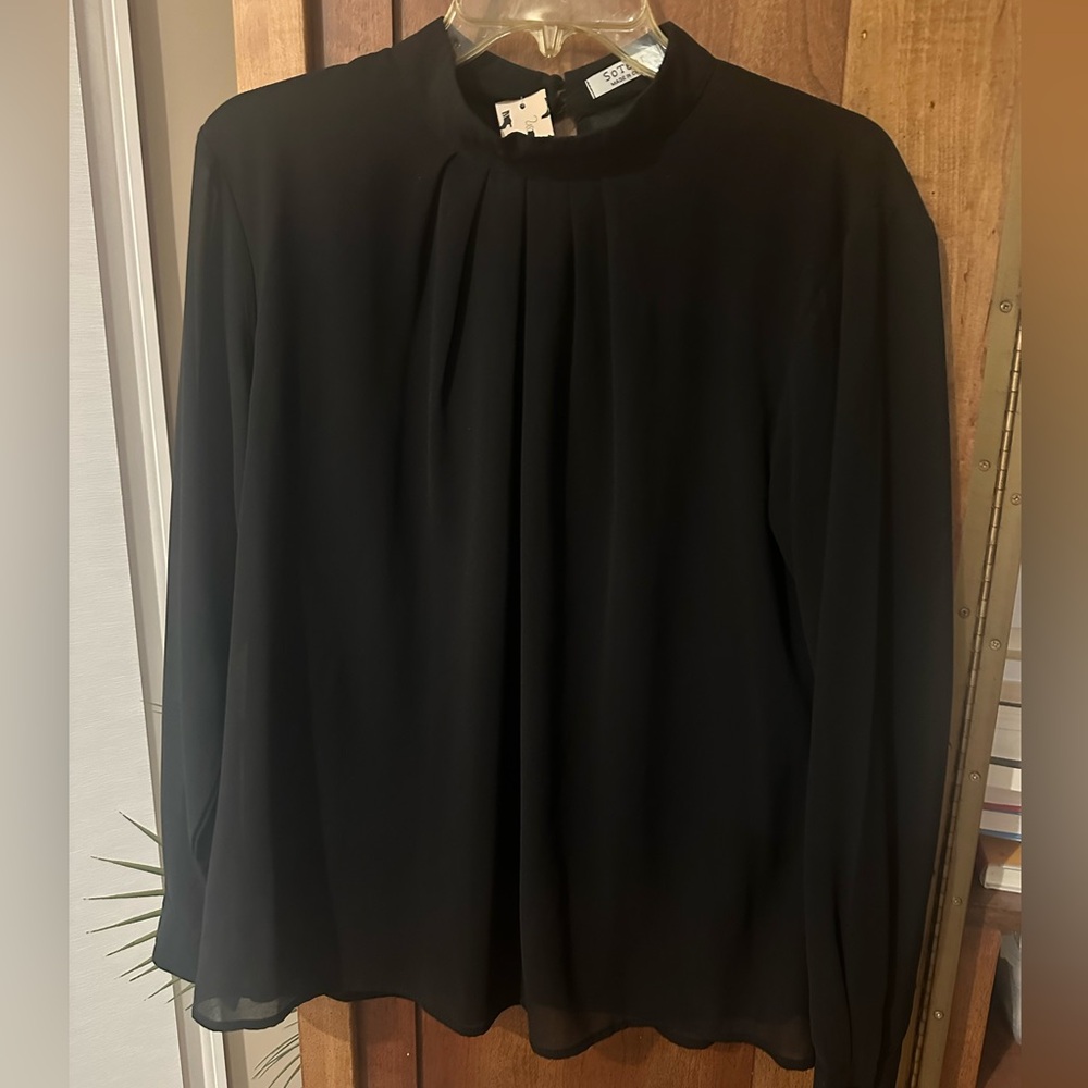 Classic Black silky Blouse size XL